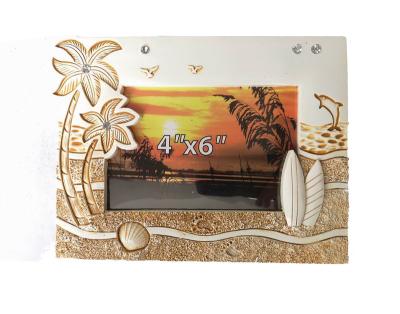 China Europe Good quality polyresin photo frame surfboard and palmtree design for sale