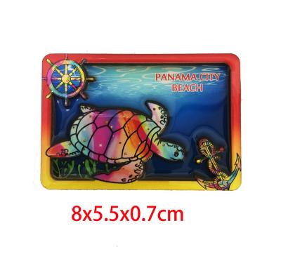 China Europe MDF beach design neon rainbow color turtle and dolphin & bus design fridge magnet for sale