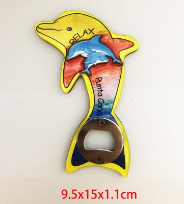 China Europe New design MDF dolphin opener with magnet beach crafts souvenir gifts for sale