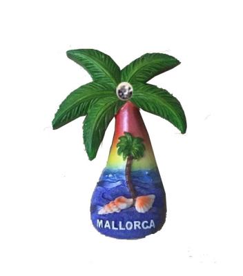 China Europe Hand painting polyresin fridge magnet palm tree beach design for sale