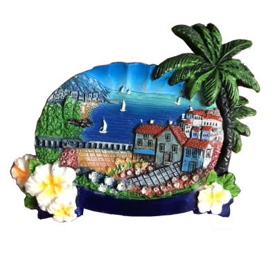 China Europe House beside beach tourist city design polyresin magnet for sale