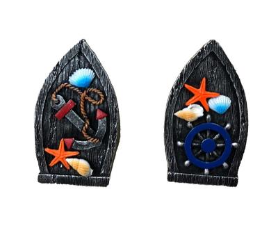 China Europe Wholesale price tourist souvenirs fridge magnet Boat shape design polyresin fridge magnet with anchor and rudder for sale