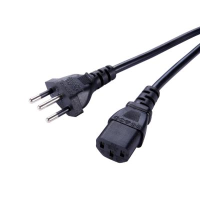 China Customized Standard Home Appliance Brazil 3Pin 10A 250V AC Power Cord Host Cable 6FT 10FT 10A 110V 3 Fork AC Power Line Cord for sale