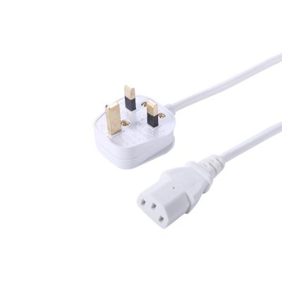 China Home Appliance UK 3P Plug AC Power Cord BS Extension Copper UK Standard Power Cord for sale