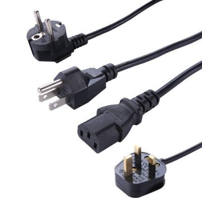 China Euro Home Appliance Gray 2 Pin Power Cord 220V AC Cable 1.8M Black With Copper For Computer 15M 18M High Quality Eu Plug for sale