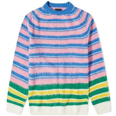 China Breathable Custom Design Label BANDS STRIPED Crewneck Mens Pullover Knitwear for sale