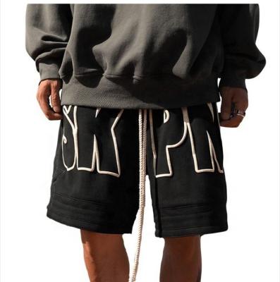 China QUICK DRY Custom Fleece French Terry Shorts Mens Brand Thick Cotton Hip Hop Streetwear 3D Puff Print Shorts For Men for sale