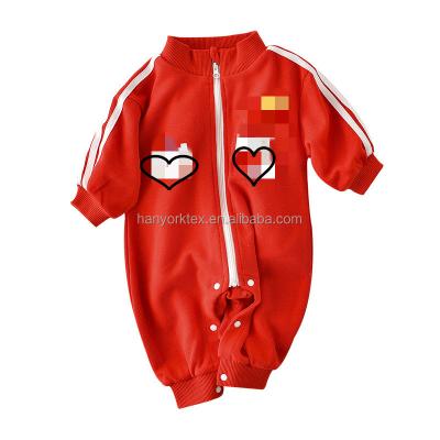 China Sports Style Spring and Autumn Boys and Girls College Style Zipper Sweater Creeper Infant One-Piece for sale