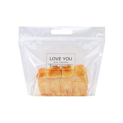 China Wholesale 450g Disposable Clear Toast Bread Bag Bakery Plastic Hand Carry Packaging Bags for sale