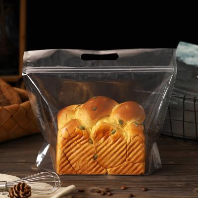 China 450g Toast Bread Zipper Moisture Proof Transparent Baking Bag With Handle for sale