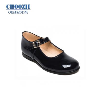 China Wholesale Kids Shoes Anti-slippery Student Uniform Shoes Black Leather Trim School Shoes For Girls for sale