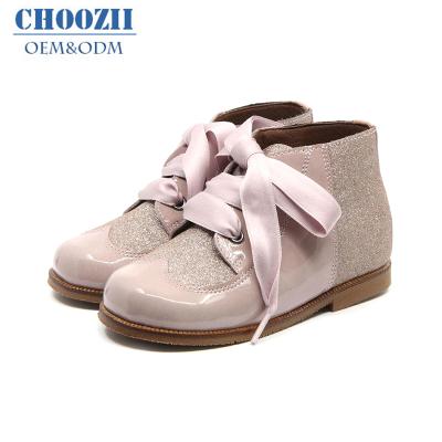 China Choozii OEM 2020 Child Anti-slippery Girl Autumn Boots Glitter and Pink Patent Leather Fancy Girls Boots for sale