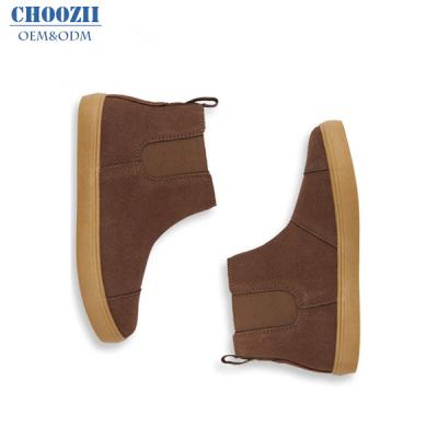 China 2020 New Fashion Brown Leather Boys Anti-slippery Chelsea Boots Autumn And Winter Ankle Boots For Kids for sale