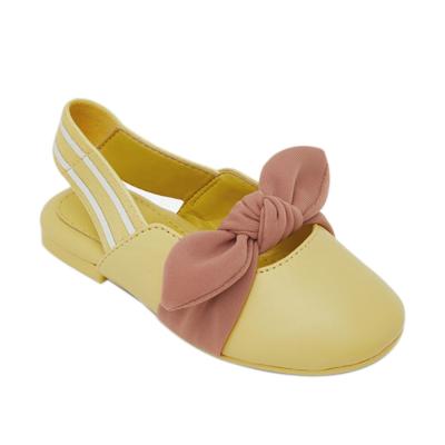 China Customized Logo New Fashion Bowknot Girl Summer Children Sandals Anti-slippery Flat Shoes Genuine Leather for sale