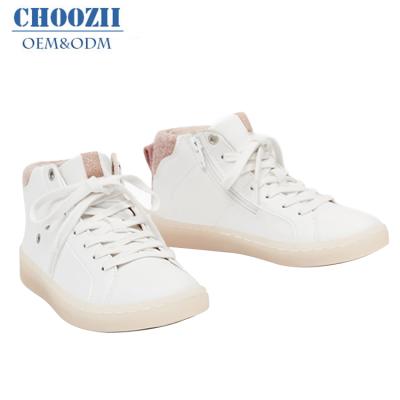 China Custom Made Warm Upper Colorful Kids Sneakers White Breathable Casual Shoes Anti-slippery High Tops For Boys And Girls for sale