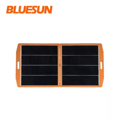 China Bluesun Glass Solar Foldable Solar Panel 90w 120w Folding Solar Panel Small With Built-in Controller for sale