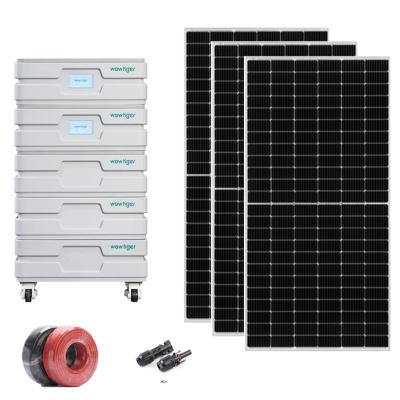 China Home Complete Set 10KW Off Grid System Hybrid Solar System 12KWh 24KWh LiFePO4 Solar Power System For Home for sale