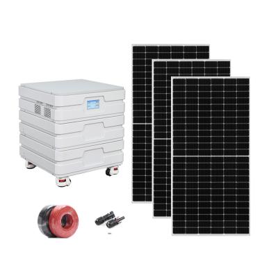 China Home 5KW Off Grid Inverter Generator Solar Panel Solar System Stacked Solar Power System With Battery For Home for sale