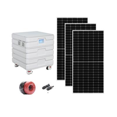 China Home 5KW Off Grid Solar Panel Power Energy System 12KWh LiFePO4 Battery Solar Generator Hybrid Solar Power System For Home for sale