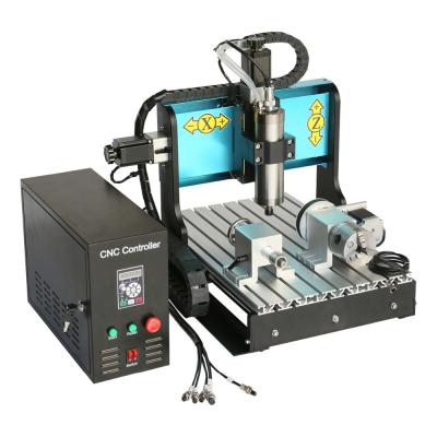 China Aluminum CNC Driving Mini Table Top Drilling Router 3040 Rotary Spindle Craving Engraver CNC Milling Machine 4 Axis for sale