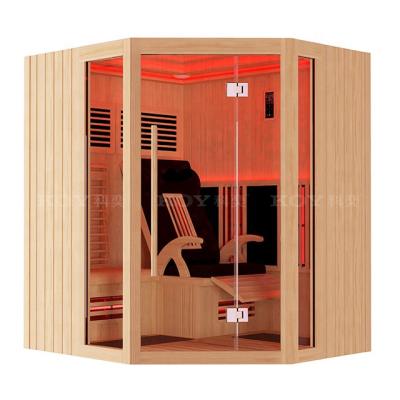 China Computer control panel 23-L4 Hemlock sauna room hotsale wood far infrared dry sauna with massage sauna chair for sale