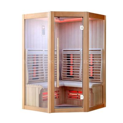 China Computer Control Panel 13-L4 Indoor Wooden Sauna Room 3-4 Person Far Infrared Sauna Room for sale