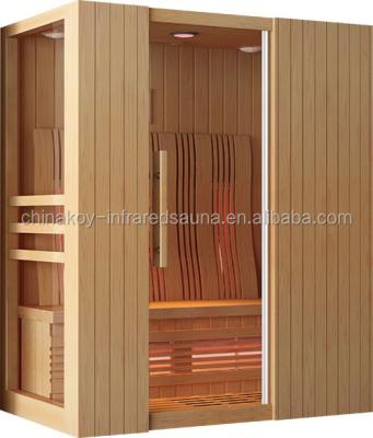 China Wooden Infrared Computer Control Panel Canada Hemlock Sauna Room With Computer Control Sauna Cabin for sale