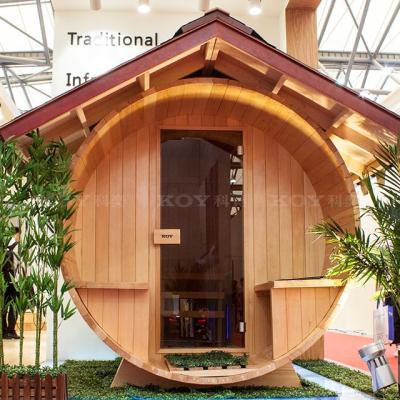 China Wholesale 02-S1 Style Garden Sauna Wood Modern Outdoor Cedar Sauna Room Sauna Barrel For 2 -4 Person for sale