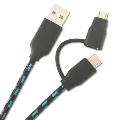 China 2016 2in1 Inner Visible Super Strong Micro USB Cable Fast Chargeing Data Cable 1M/2M For iPhone and Android for sale