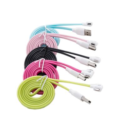 China Cell Phone Types 2018 5 Pins Flat Multicolor And 8 Pin Data Phone Cables With Led Lights For iPhone for sale