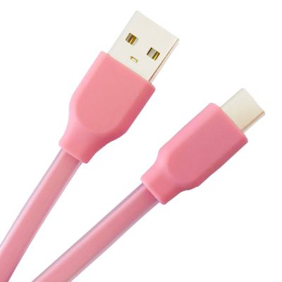 China Very Soft Colorful Flat Noodle Type C USB Cable For Smartphone for sale