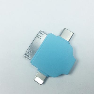 China USB3.1 female data and charging micro to type c male+dock 30pin+8pin adapter for laptop data sync charger for sale