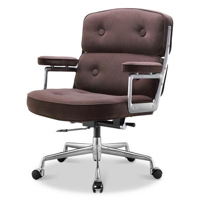 China (Height)Adjustable Modern Executive Office Chair in Velvet Ergonomic Swivel Office Computer Deskchair for sale