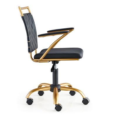 China Factory Adjustable Swivel Swivel Office Chair Gold Black Factory Computer Desk Chair For Home Office Furniture for sale