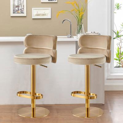 China Fashion Foshan Gold Modern Bar Stools Chair High Counter Height Adjustable Bar Stool for sale