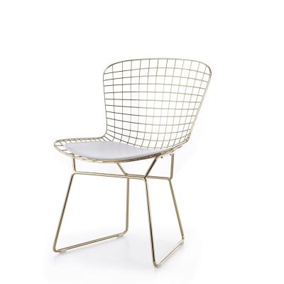 China High Quality Luxury Gold Color Gold Stainless Steel Modern Dining Chair for sale