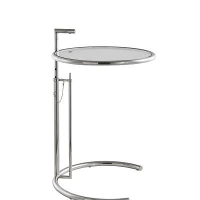 China Cheap Contemporary Metal And Glass Round C Small Accent Table (Height) Adjustable Coffee Table Sofa Side Table for sale