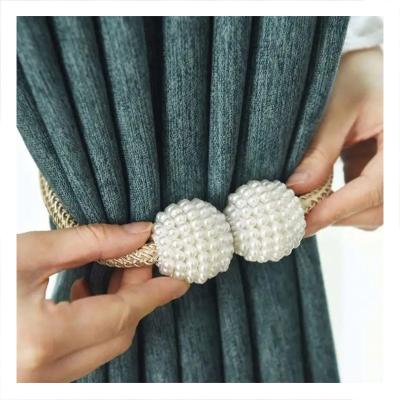 China 1x Popular Home Decor Accessories Bead Curtain Clip Curtain Holders Tieback Magnetic Buckle Cut Back Ball Buckle Hanging Tie for sale