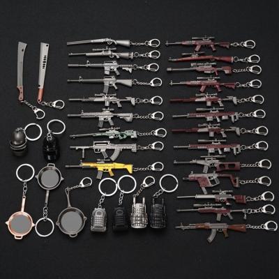 China Wholesale 3D Metal Shape PU BG Game 98k AWM Zinc Alloy Gun Key Chain Key Chain for sale