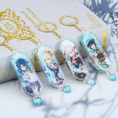 China Double Logo Cute Anime Photo Epoxy Printed Side Sublimation Custom Wholesale Plastic Frosted Plastic Clear Acrylic Key Chain Glitter for sale