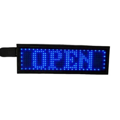 China Suitable for all public places LED super bright character scrolling mini badge display card for sale