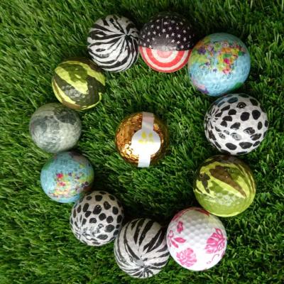 China Colorful And Cute Color Gift Rig GOLF Practice Ball Dual Color Ball Driving Range Ball for sale