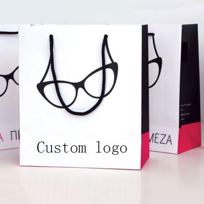 China 2023 Recyclable Luxury Eyewear Glasses Paper Bags With Your Own Logo For Latest Fancy Design for sale