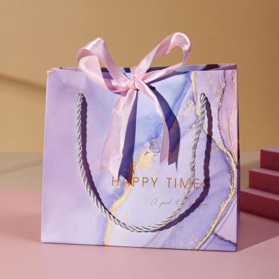 China Small Logo Luxury Recyclable White Custom Gift Bags For Small Business for sale