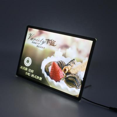 China 2019 New Design Indoor Super Slim Advertising Sign Glass Light Box For Indoor Display for sale