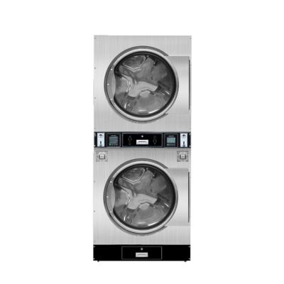 China Critical Cleaning / Double Layers 12kg Residue Free Stacked Washer And Dryer Prices In Commercial Laundry Equipment for sale