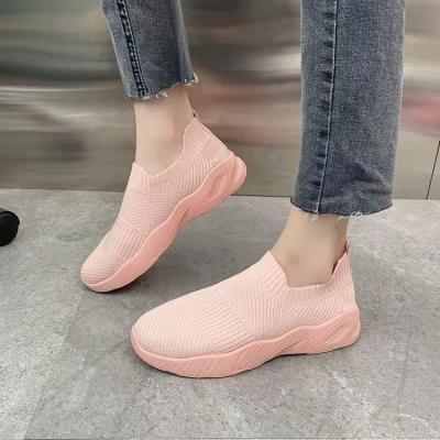 China Large Size Increased Casual Women's Travel Shoes Breathable Shoes 2022 Summer New Lightweight Flight Woven Sneakers Women's Shoes Wholesale for sale