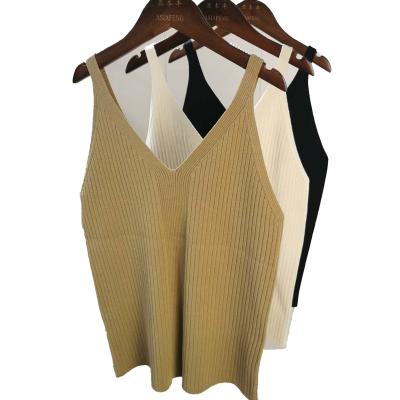 China 2022 New Arrivals Custom Spring Autumn Knitting Vest QUICK DRY V-Neckline Dropped Off Shoulder Women Pullover Sweater for sale