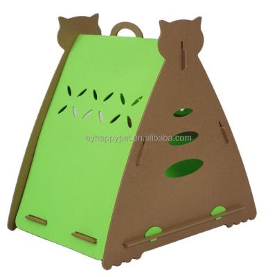 China Viable The Wooden Triangle Gentleman Cat Treehouse Scratcher For Pet Houses for sale