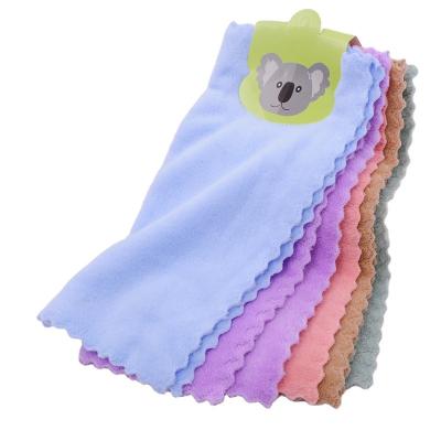 China Sustainable Square Microfiber Cleaning Cloths Small Square Coffee Towel Hand Towel for sale